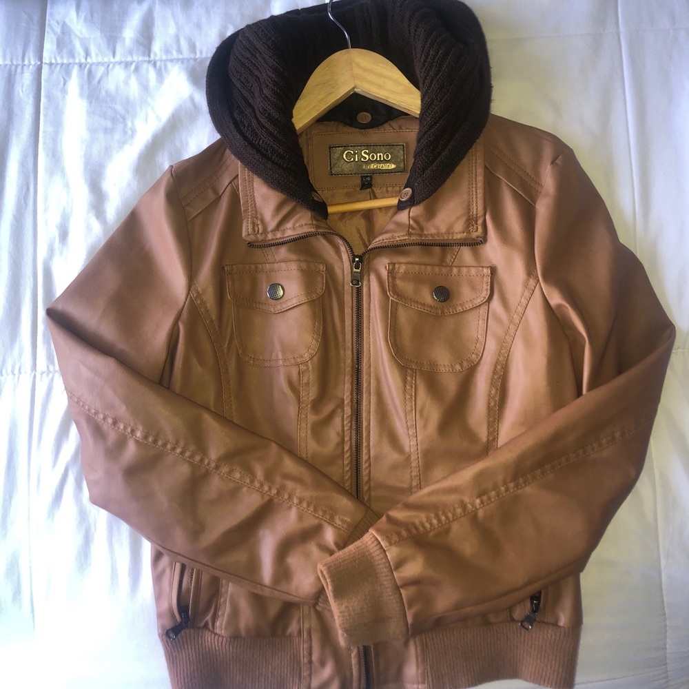 Gi Sono by Cavalini caramel leather jacket